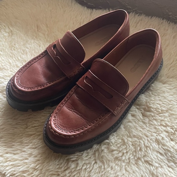 Aldo Cognac Brown Pillow Walk Loafers - Picture 1 of 5